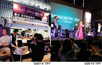 左：「東京映画食堂」(c)2014 TIFF 右：「Cinema Music Jam」　(c)2014 TIFF