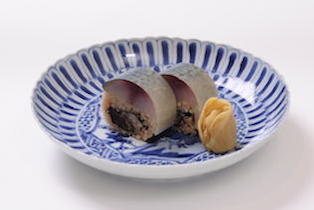 Mackerel Pressed Sushi with Whole-grain Rice: